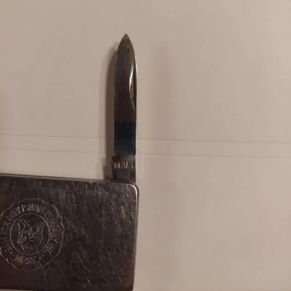 SAM FOX MUSIC PUBLISHING ANTIQUE SILVER  (ITALY) MONEY CLIP NAIL FILE VERY RARE!